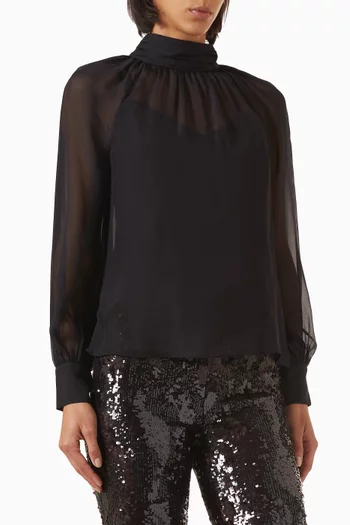 بلوزة أليسا بتصميم شفاف حرير شيفون