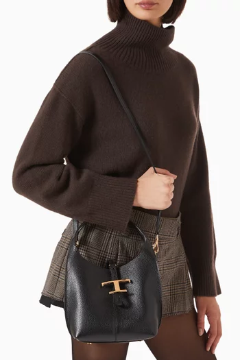 Mini T Timeless Shoulder Bag in Leather