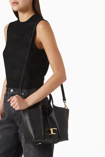 Mini T Timeless Shopping Bag in Leather