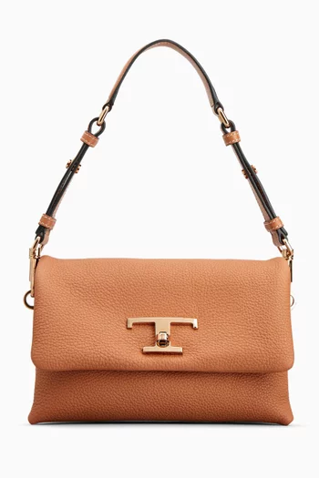 Medium T Timeless Flap Bag in Leather