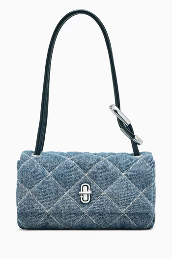 The Quilted Mini Dual Bag in Denim