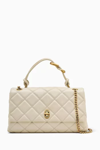 حقيبة كتف دوال متوسطة بتصميم مبطن جلد