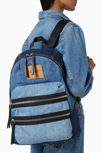 Large Biker Backpack in Denim