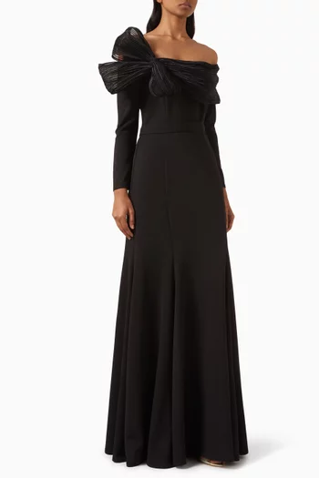 Off-shoulder Bow Gown