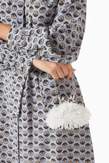 Nano Dotto Sequin Clutch Bag in Satin