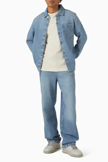 بنطال جينز بقصة فضفاضة دينم تويل