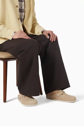 Boston Exquisite Clog Sandals in Nubuck Leather