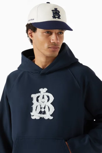 Contrast Monogram Cap in Wool-blend