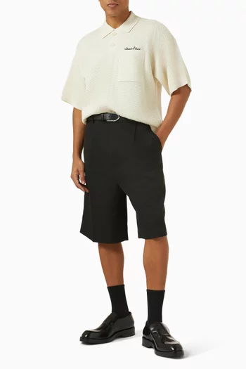 Oversized Polo Shirt in Piqué-knit