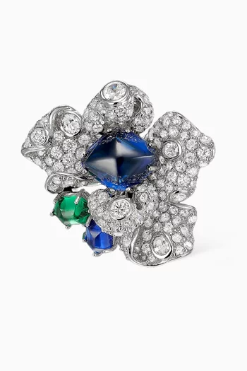 Blossom Ring in 18kt White Gold & Rhodium Vermeil