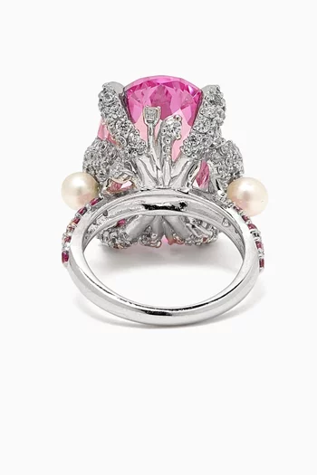 Mermaid Ring in 18kt White Gold & Rhodium Vermeil