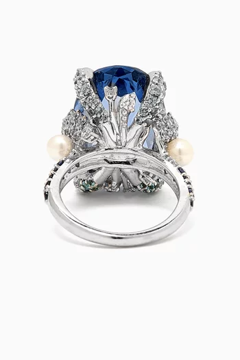 Mermaid Ring in 18kt White Gold & Rhodium Vermeil