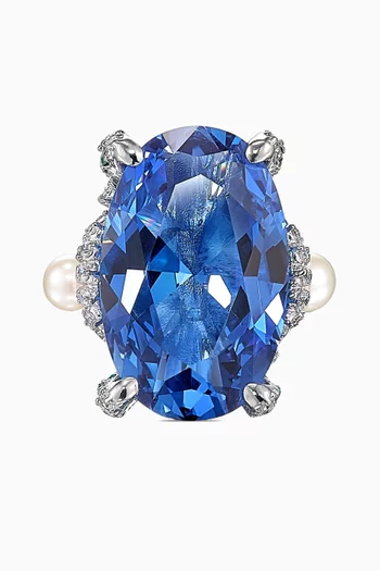 Mermaid Ring in 18kt White Gold & Rhodium Vermeil