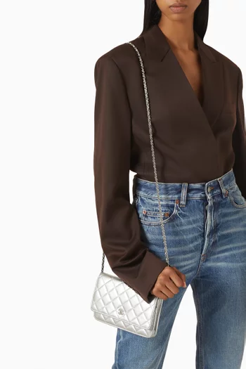 2010s Wallet on Chain in Metallic-leather