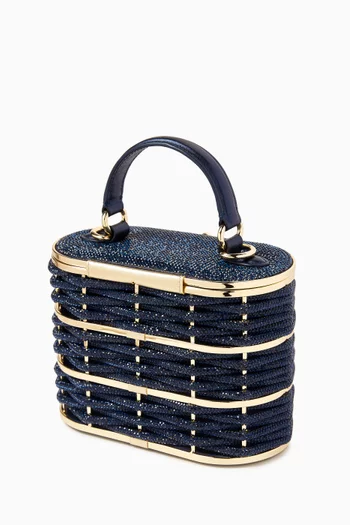 Willow Crystal Woven Top-handle Handbag