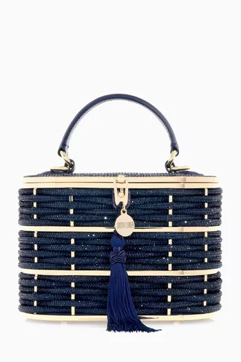 Willow Crystal Woven Top-handle Handbag