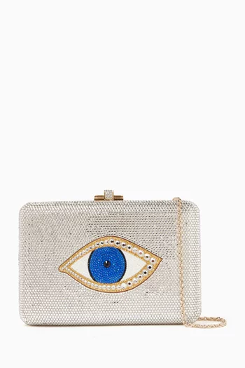 Evil Eye Crystal-embellished Clutch