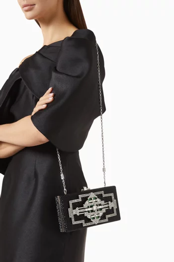 Sleek Rectangle Crystal Clutch