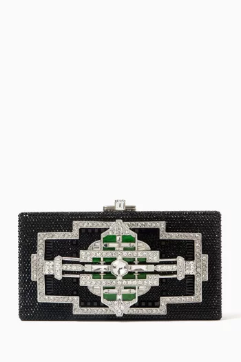 Sleek Rectangle Crystal Clutch