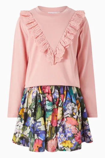 تنورة بروك بنقشة زهور