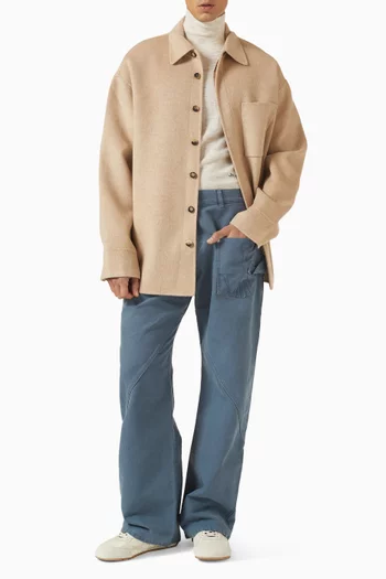 Oversized Shirt Jacket in Wool