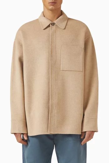 Oversized Shirt Jacket in Wool