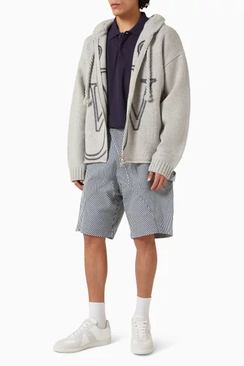 Anchor Embroidered Hoodie in Merino Wool