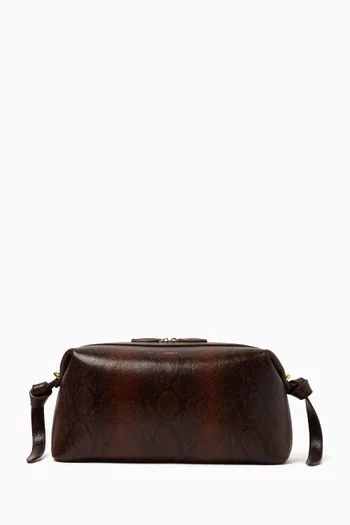 Brioche Pouch in Snake-embossed Cowhide Leather