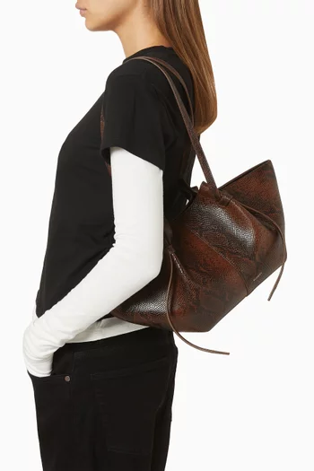 Mochi Tote Bag in Snake-embossed Cowhide Leather