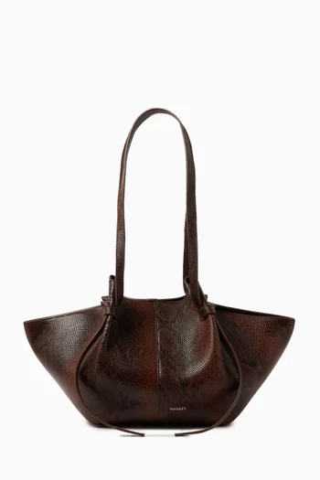 Mochi Tote Bag in Snake-embossed Cowhide Leather