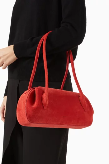 Oyster Shoulder Bag in Italian Suede