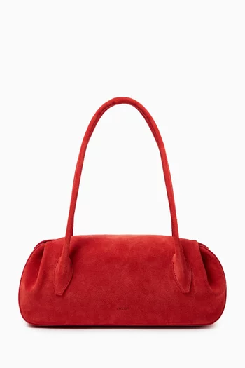 Oyster Shoulder Bag in Italian Suede