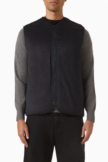 Woven Vest in Wool-cashmere