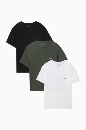 Crewneck T-shirt in Cotton Jersey, Set of 3