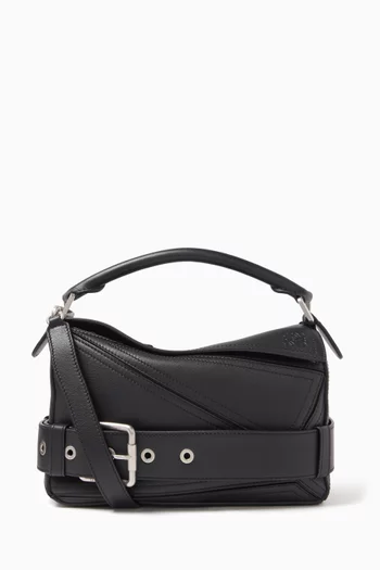 Small Puzzle Biker Bag in Shiny Calfskin