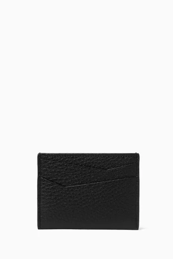 Puzzle Edge Card Holder in Pebbled Calfskin