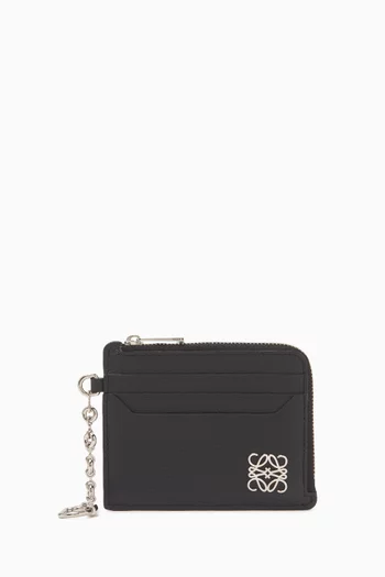 Anagram Square Card Holder in Calfskin