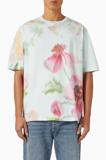 Floral-print T-shirt in Cotton
