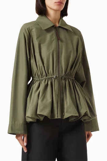 Peplum Jacket in Cotton-blend