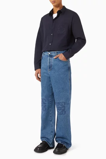 Anagram Pocket Shirt in Cotton Poplin