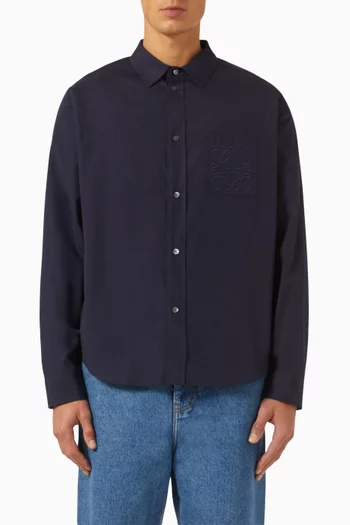 Anagram Pocket Shirt in Cotton Poplin