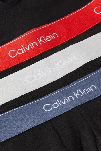 Logo Boxer Briefs in Stretch Cotton, Set of 3