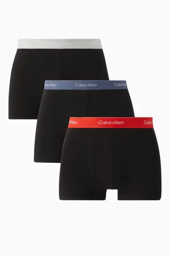 Logo Boxer Briefs in Stretch Cotton, Set of 3