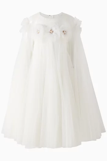 Flower Cape Dress in Tulle