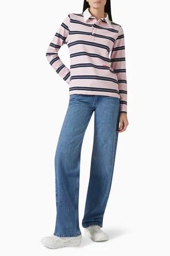 Cassia Shrunken Rugby T-shirt in Organic-cotton