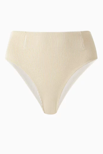 Ribbed High-leg Bikini Briefs