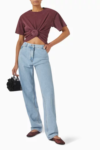 Knotted T-shirt in Cotton Blend