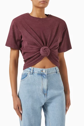 Knotted T-shirt in Cotton Blend