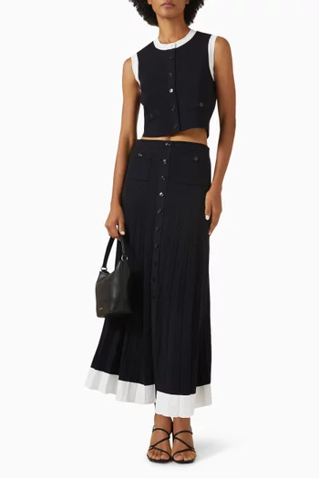 كارديغان اوشن قصير بلونين قماش منسوج