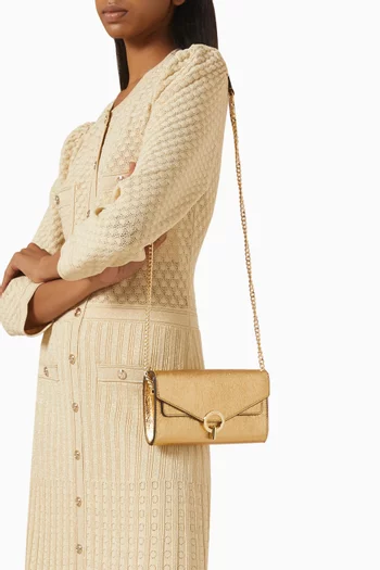 Yza Clutch Bag in Metallic Leather
